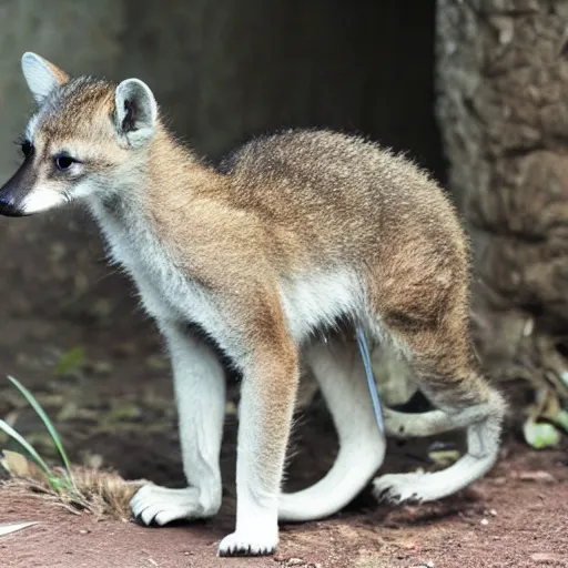 Image similar to real picture of baby thylacine in a zoo