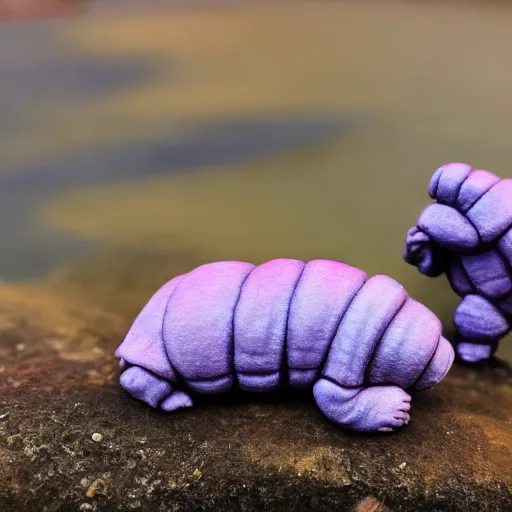 Prompt: giant tardigrade, photorealistic, smooth, sharp focus, at a river