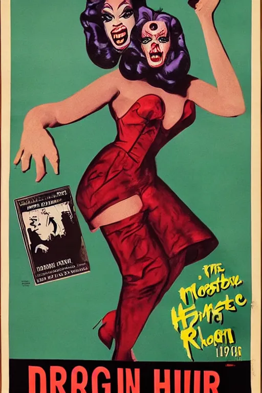 Image similar to drag queen monster horror 1 9 6 0 movie poster