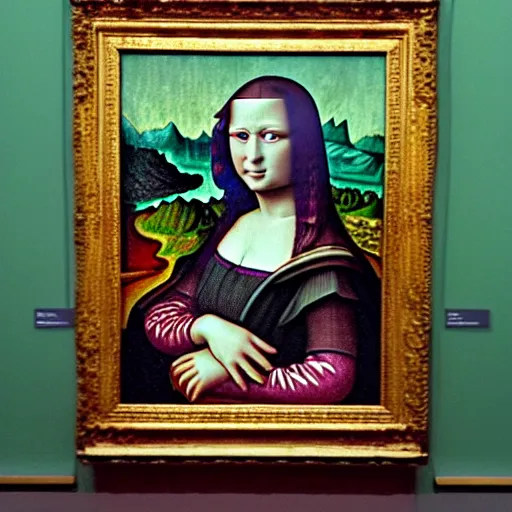 Prompt: Patrick Star in Mona Lisa style, in Louvre, 8K