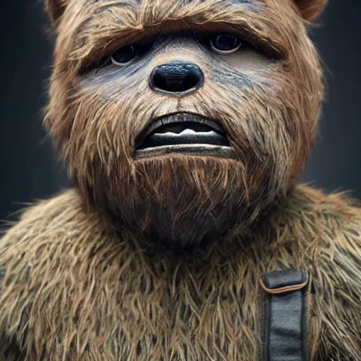 Prompt: hyperrealistic mixed media image of matt damon disguised as an ewok, stunning 3 d render inspired art by istvan sandorfi and greg rutkowski, perfect facial symmetry, realistic, highly detailed attributes and atmosphere, dim volumetric cinematic lighting, 8 k octane extremely hyper - detailed render, post - processing, masterpiece,