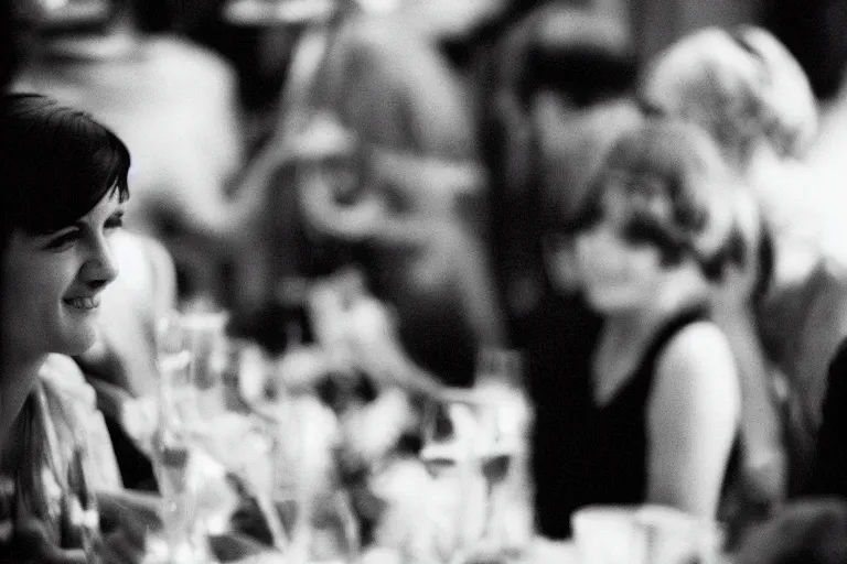 Image similar to candid close up of a guest at a party at the great gatsby's house, grainy, tri - x 4 0 0 tx