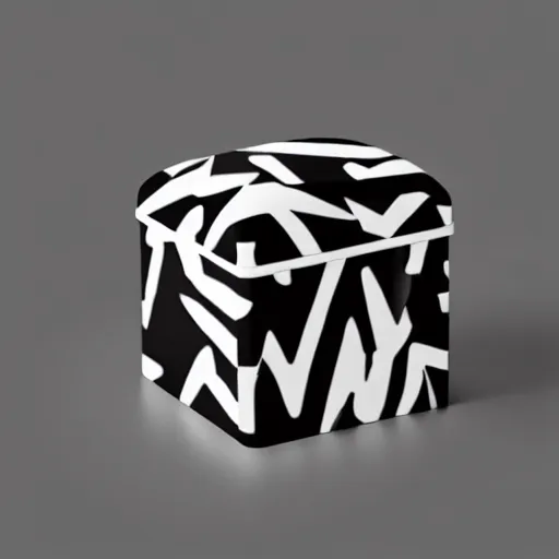 Prompt: zef box design modern black and white color scheme, minimalist, nature, cute characters