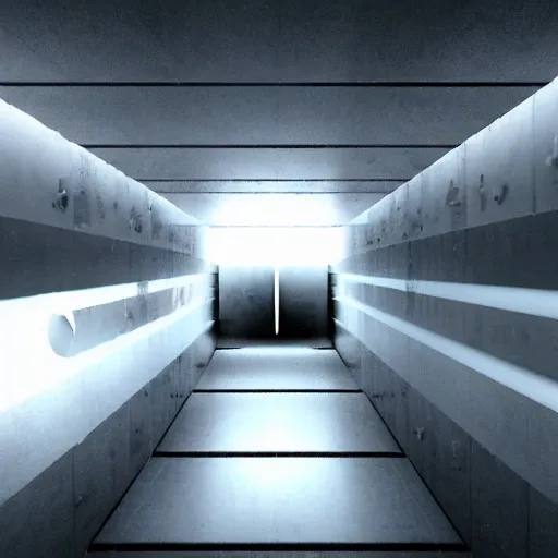 Prompt: futuristic torture room, white, scary, horror,