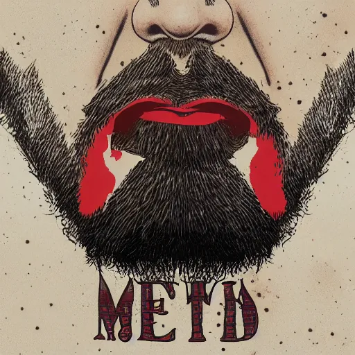 Image similar to man with red beard smoking, metal album cover