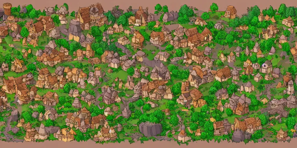 Prompt: a high detailed fantasy village vector art an aerial view of a cartoonish rpg village by dungeondraft, dofus, patreon content, hd, straight lines, vector, grid, dnd map, map patreon, fantasy maps, foundry vtt, fantasy grounds, aerial view, dungeondraft, tabletop, inkarnate, dugeondraft, roll 2 0