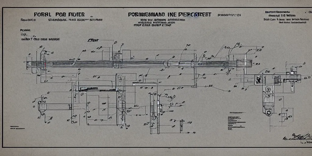 Image similar to portal gun patent blueprint, engineered, 8 k, highly technical, production ready,