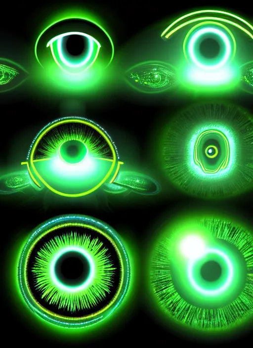 Prompt: eyes!, teams, healing, energetic, life, hybrids, thin healing glowing devices, vitals visualiser!!, published art, art in the style of bob, from wikipedia