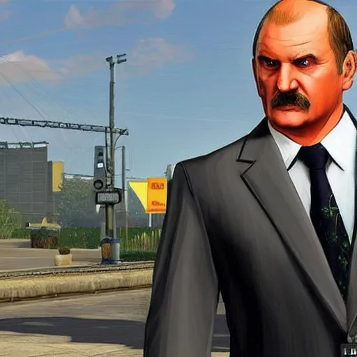 Image similar to Lukashenko as a GTA V character