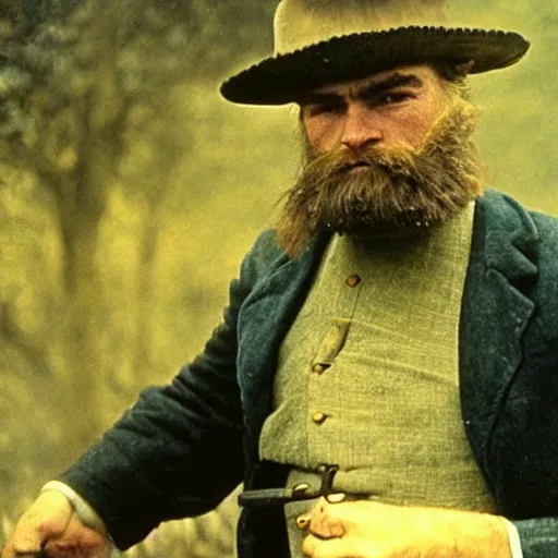 Image similar to ned kelly, close - up, hd color photo, epic action pose