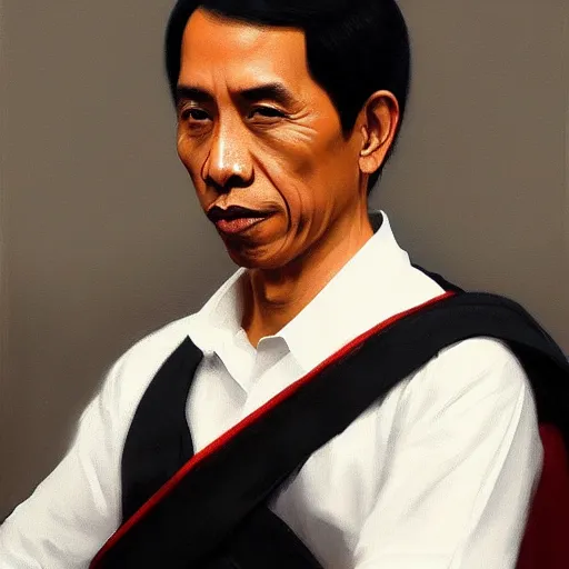 Prompt: jokowi royal portrait painted by William-Adolphe Bouguereau, behance,artstation