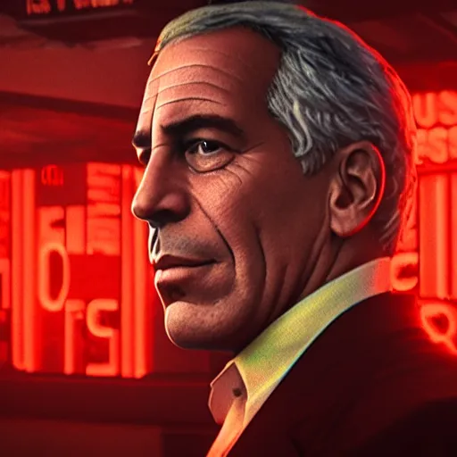 Prompt: jeffrey epstein in wolfenstein, splash art, movie still, cinematic lighting, glowing, neon light, ray tracing, octane render, long lens, shallow depth of field, bokeh, anamorphic lens flare, 8 k, hyper detailed, 3 5 mm film grain