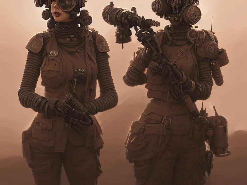 Prompt: portrait of dieselpunk blackpink lisa soldier girl, helmet, stormy sand desert, armored, highly detailed, digital painting, face detail, sharp focus, art, illustrations by loish and ayanamikodon and irakli nadar and rossdraws and wlop