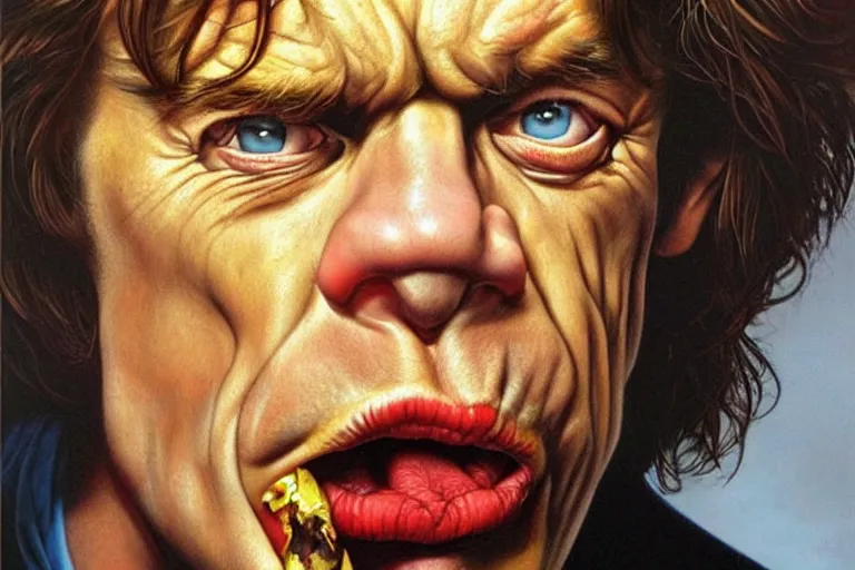 Image similar to mick jagger mouth is as big as his head, Jason Edmiston