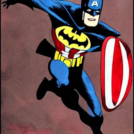 Image similar to batman as captain america