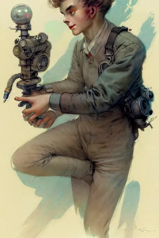 Prompt: ( ( ( ( ( 1 9 5 0 s retro science fiction boy. muted colors. ) ) ) ) ) by jean - baptiste monge!!!!!!!!!!!!!!!!!!!!!!!!!!!!!!