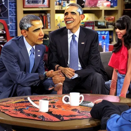 Prompt: Obama as a guest on iCarly