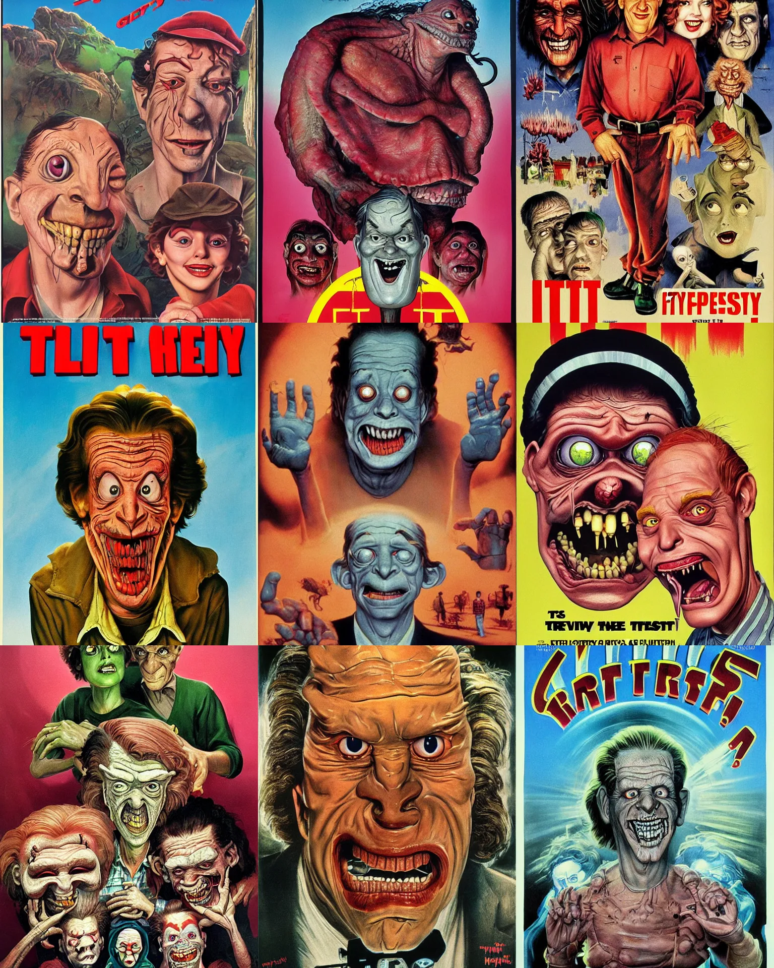 Prompt: movie poster for'it isn't greasy'( 1 9 8 9 ) ( hyperreal detailed facial features and uv lighting, art by ed roth, frank frazetta, glenn fabry and basil wolverton, directed by david cronenberg )