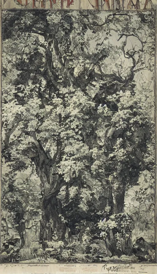 Image similar to atlas texture map mecascans, beautiful tree white background illustrated by eugene von guerard, ivan shishkin, john singer sargent