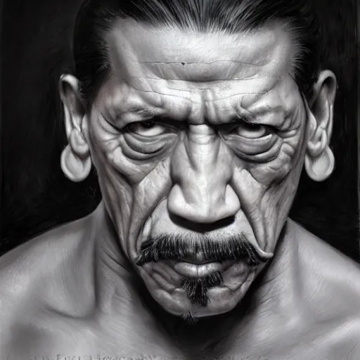 Prompt: ultra realistic portrait painting of danny trejo, art by frank frazetta, 4 k, ultra realistic, highly detailed, epic lighting