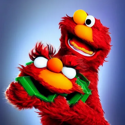 Image similar to Elmo Playing gutair, hyper realistic, HD, HQ, photo realistic