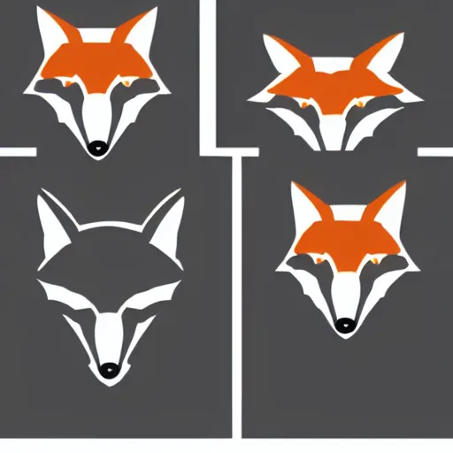 Image similar to military logo that involves foxes, gray and black color scheme