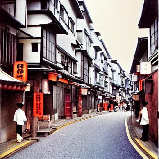 Image similar to Japan 1850's streets, color photo by Slim Aarons