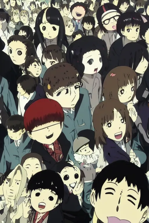 Image similar to A posted of an anime movie by Satoshi Kon and Inio Asano