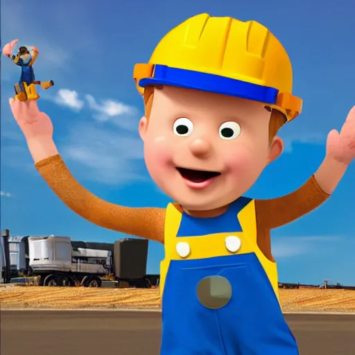 Image similar to bob the builder as a software developer, 4k