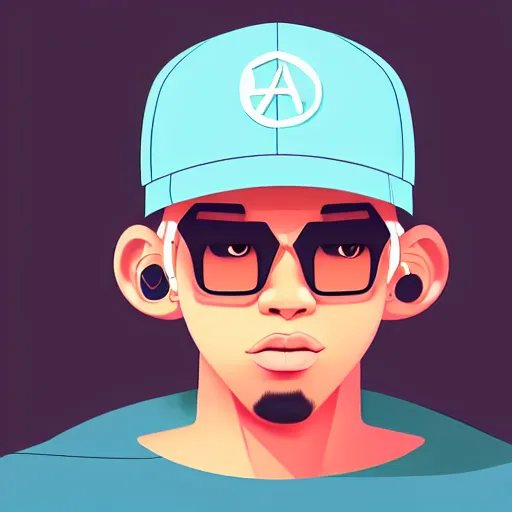 Image similar to 2 d character design, male rapper, vector art, digital art, portrait, 4 k, 8 k, sharp focus, smooth, illustration, concept art, music artist