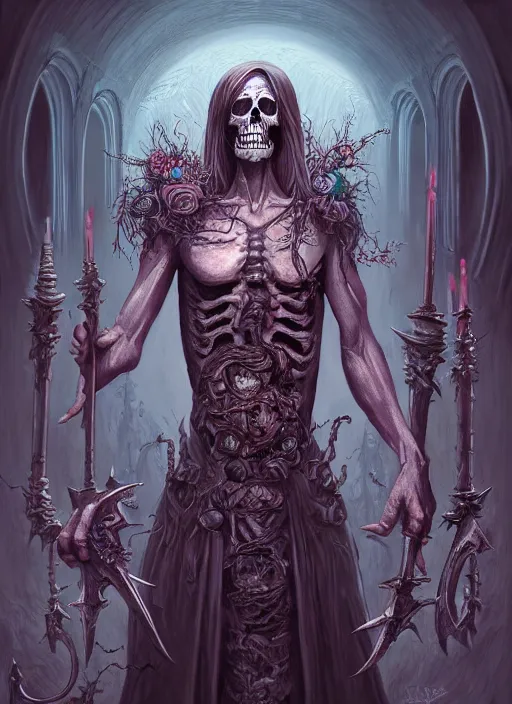 Image similar to fineart illustration of the necromancer, hyper detailed, fantasy surrealism, crisp