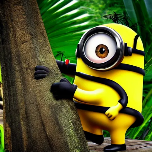 Prompt: vietcong minion, photograph, vietnam, jungle