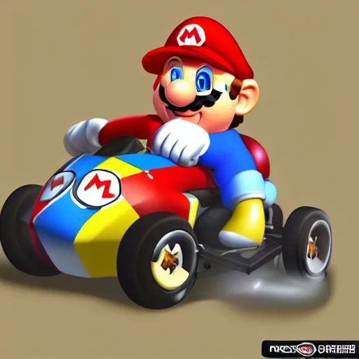 Image similar to Vladimir Putin driving a Mario kart, highly detailed, digital art