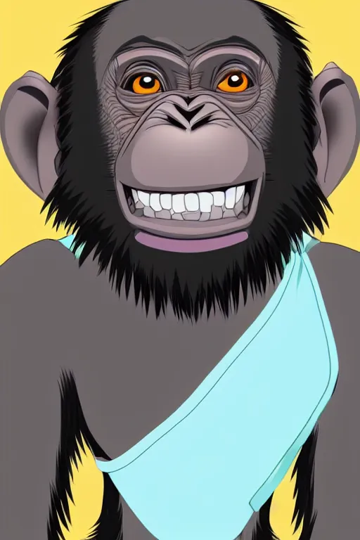 Prompt: smiling chimpanzee, anime art style