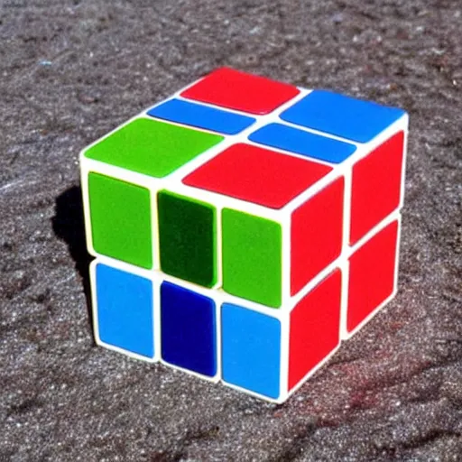 Prompt: rubik's cube made of sand