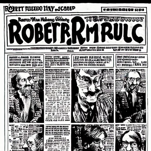 Prompt: Robert Crumb controversial comic, newspaper clipping, headline