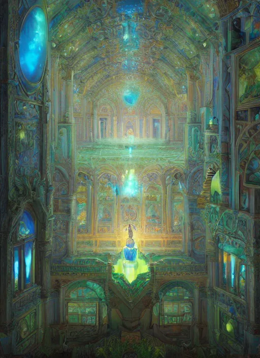 Prompt: sadness palace, artstation, ultradetailed, digital Painting, by James gurney and Pipilotti Rist