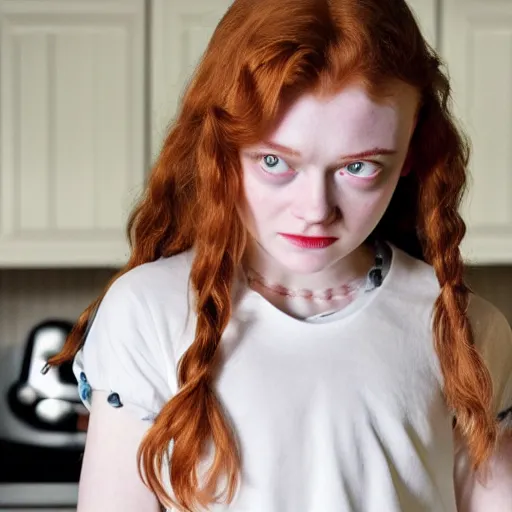 Image similar to sadie sink face in a kitchen sink