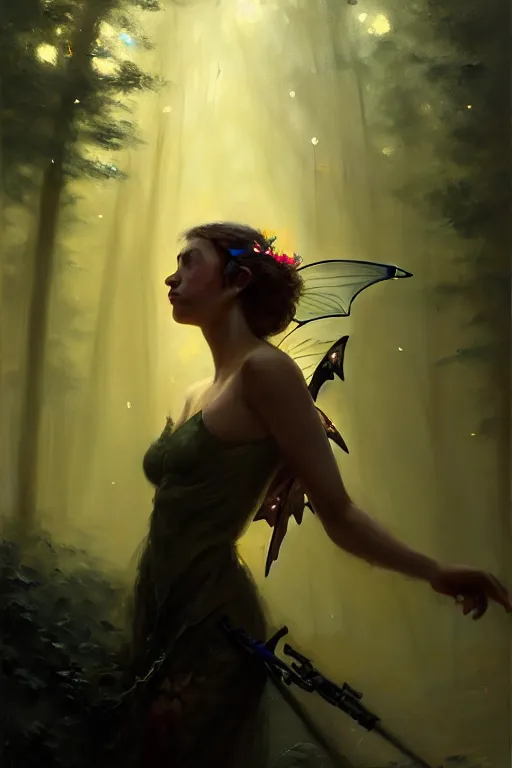 Image similar to cinematic shot of an epic portrait of a fairy dressed in military clothes, shiny skin, beautiful eyes, beautiful, small details, night setting, realistic poster with volumetric light from craig mallism, artgerm, jeremy lipkin and michael garmash, unreal engine, radiant light, detailed and complex environment, digital art, trends at art station, a masterpiece