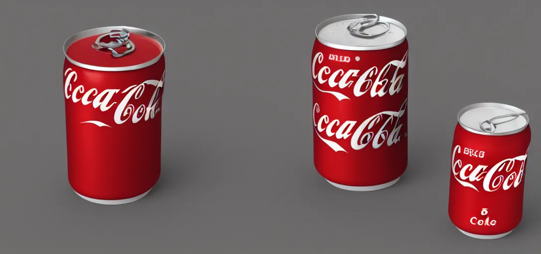 Image similar to 3 d render of a can of coke