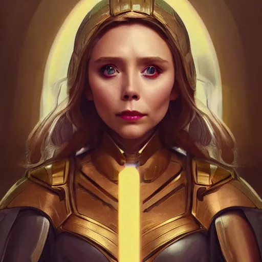 Prompt: elizabeth olsen as athena!!!!!!, golden ratio!!!!!, centered, trending on artstation, 8 k quality, cgsociety contest winner, artstation hd, artstation hq, luminous lighting