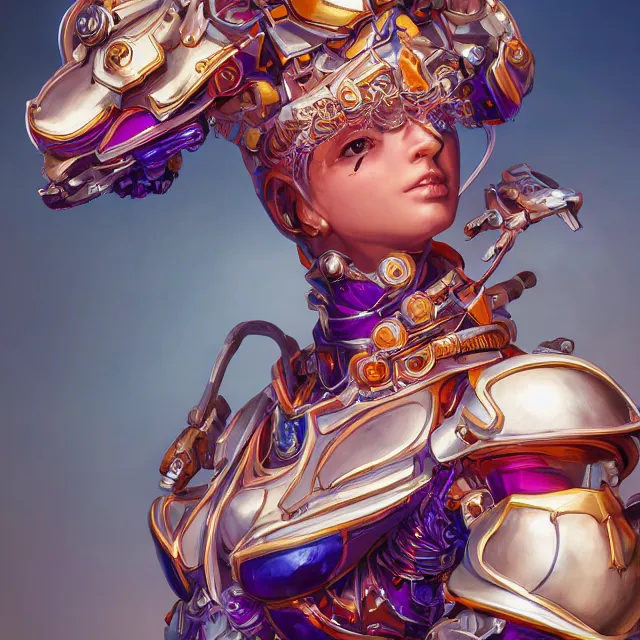 Prompt: studio portrait of lawful good colorful female holy mecha paladin absurdly beautiful, elegant, young swimsuit model, ultrafine hyperrealistic detailed face illustration by kim jung gi, irakli nadar, intricate linework, sharp focus, bright colors, matte, octopath traveler, final fantasy, unreal engine highly rendered, global illumination, radiant light, intricate environment