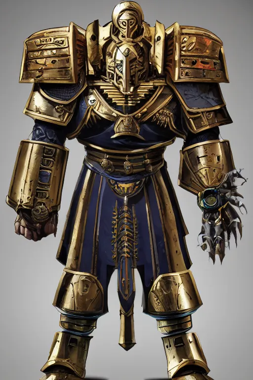 Image similar to armor portrait heros warhammer 4 0 k horus heresy fanart - the primarchs emperor by johannes helgeson animated with vfx concept artist & illustrator global illumination ray tracing hdr fanart arstation zbrush central hardmesh 8 k octane renderer comics stylized