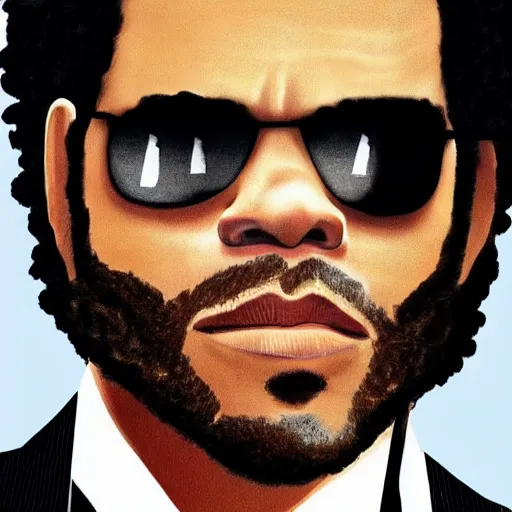 Image similar to lenny kravitz ( with accurate face ) as men in black agent fighting aliens, dynamic movie still, detailed 8 k photorealistic portrait, imdb poster style