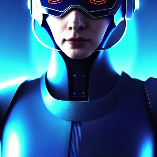 Image similar to full body shot, woman in futuristic combat costume with dark bobcut haircut with friendly blue eyes and slim features looking askance, cyberpunk bionics, retro - futurist style, intricate, elegant gleaming jewelry, angelic halo, highly detailed, digital painting, artstation, concept art, smooth, sharp focus, illustration, art by wlop, mars ravelo and greg rutkowski