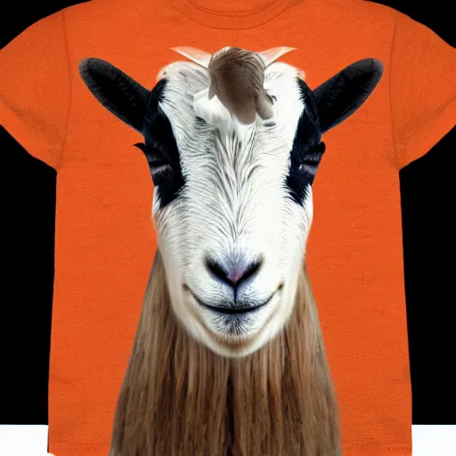 Prompt: cute goat wearing orange inmate clothes