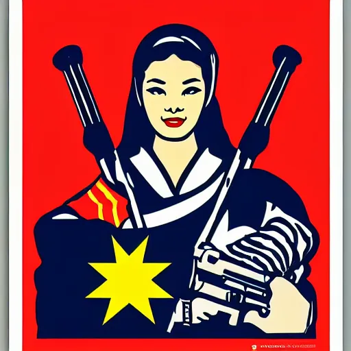 Prompt: Icon representing Vietnam. propaganda poster. pop art. poster. Trending on ArtStation.