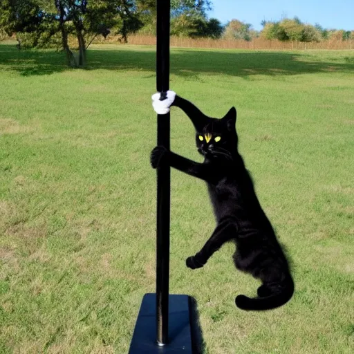 Image similar to poledancing black cat