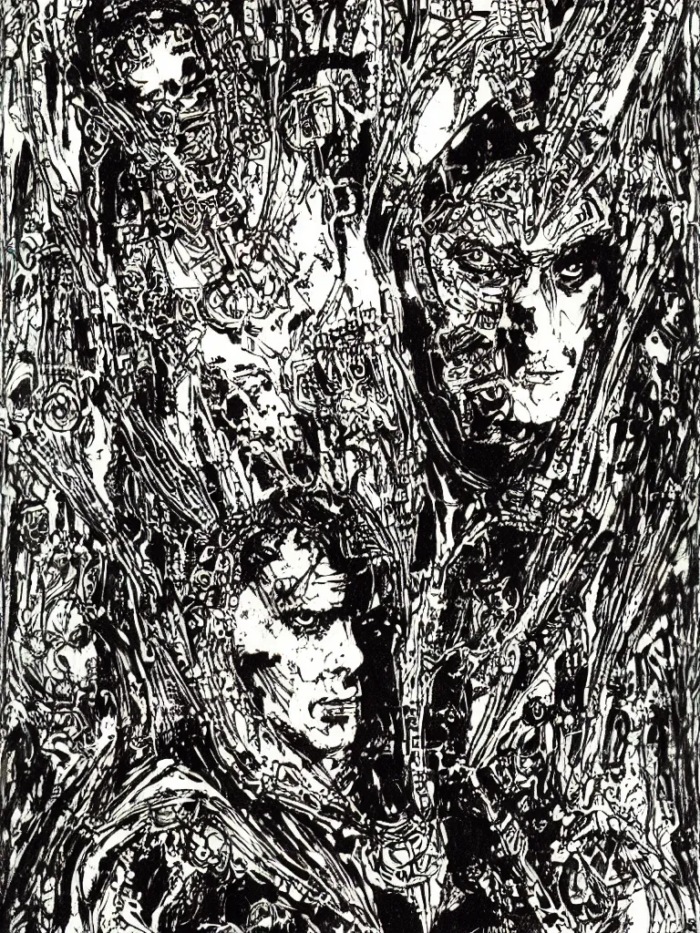 Prompt: Self portrait of Philippe Druillet