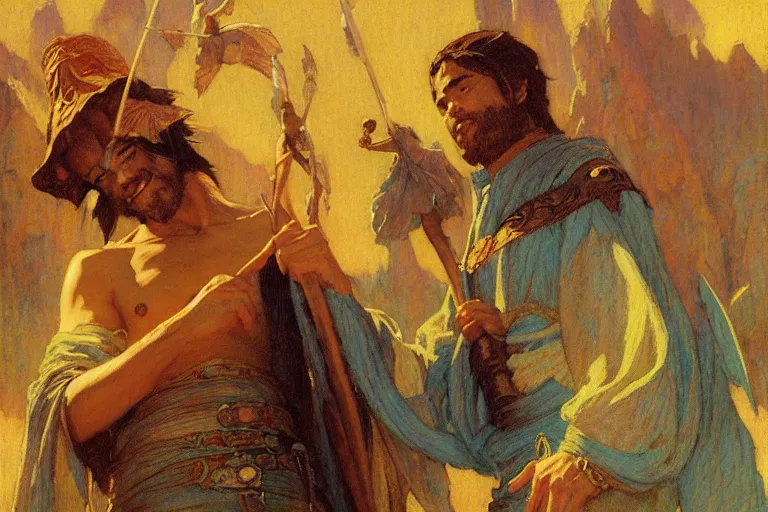 Image similar to tales of earthsea, painting by gaston bussiere, craig mullins, j. c. leyendecker, tom of finland